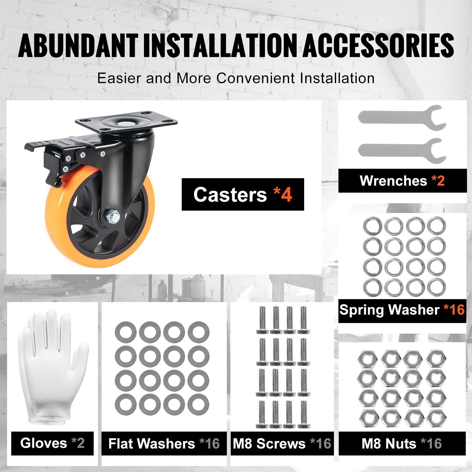 Heavy Duty 5 Inch Swivel Casters With Locks Set Of 4